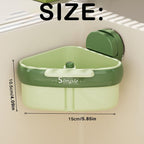 Suction Cup Sink Corner Rack, Triangular Suction Cup Corner Sink Caddy, Kitchen Sink Drain Strainer Basket for Kitchen Bathroom Dishware (Orange)