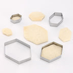 Hexagon Cookie Cutter Set 4 Sizes- 5 Inch, 4 Inch, 3 Inch, 2 Inch Stainless Steel Geometric Gem Cookie Cutters Shapes Molds