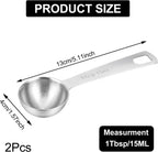 2 Pcs Measuring Spoons Tablespoon Measuring Spoon 1 Tbsp (3 tsp | 15 ml |15 cc| 0.5 oz) Mini Spoons Stainless Steel Measuring Spoons for Kitchen Cooking Spoon(Silver)
