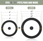 Universal Lid, Tempered Pan Lid with Heat Resistant Silicone Rim, Fits All 6" to 12" Diameter Cookware, Pots, Pans and Skillets (2PK)