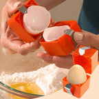 Egg Shell Opener Remover, Eggs Peeler Separator for Boiled and Raw Eggs, Stainless Steel Eggshell Cutter Kitchen Tools for Cooking and Breakfast Prep (Orange Square, 3 Pcs)