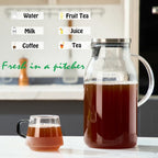 Karafu Glass Pitcher with Lid, 100 Ounces Wide Mouth Heat Resistant Water Jug for Hot/Cold Water, Ice tea and Juice Beverage