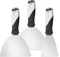 Mister Rui Putty Knife Set, 3" 5" 6" Paint Scrapers, Paint Tools, Small Metal Putty Knife Scraper Tool for Wood, Stainless Steel Paint Scraper with Hammer End