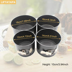 4Pcs Springform Pan (4inch, 5inch, 6inch, 7inch), Non-stick Cake Tin for Baking, Detachable Bottom Carbon Steel Cheesecake Mold Deep Dish Pans Round Cake Molds(Black)