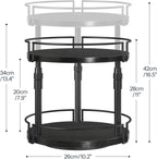 HOOBRO Lazy Susan Organizer Spice Rack, 2-Tier Height Adjustable Rotating Lazy Turntable Spice Organizer, for Kitchen Countertop and Cabinet, Black BB05TL01