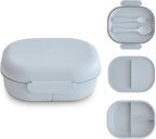 mushie Kids Bento Lunch Box | 3-Compartment & Removable Divider + Fork & Spoon Utensils | Great For Meals, School, Snacks On-the-Go | Dishwasher Safe (Cloud)