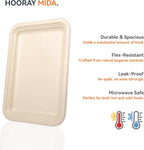 100 Pack 14 Inch Disposable Paper Food Trays for Serving Food, 100% Compostable Heavy-Duty Party Platters, Large Paper Plates for Crawfish Boil Party Supplies, Lobster, Thanksgiving