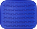 Dish Mat Silicone Dish Drying Mats Works For Drying Stemware Cocktail Glasses Silverware Pots Pans Knives and Dish Rack for Kitchen Counter Sink Bar Pads Easy to Clean (11.5" x 9.1") Blue