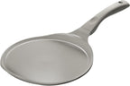 Redchef Crepe Pan Nonstick, 10 Inch Ceramic Flat Skillet Pan for Roti Dosa Tawa Comal Para Tortillas Pancake Pan for stove top, Induction Compatible, PFAS/PFOA/PTFE Free(Gray)