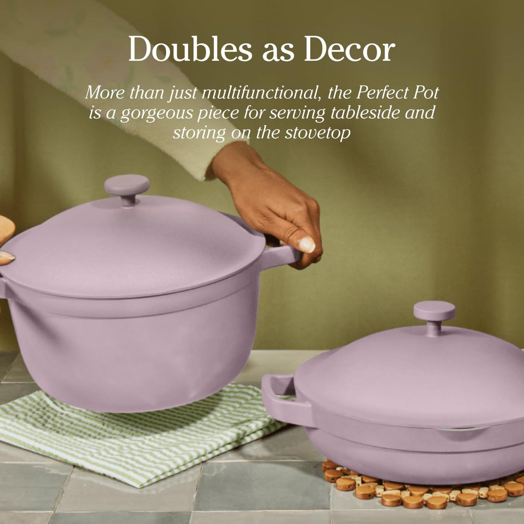 Our Place Perfect Pot - 5.5 Qt. Nonstick Ceramic Sauce Pan with Lid | Versatile Cookware for Stovetop and Oven | Steam, Bake, Braise, Roast | PTFE and PFOA-Free | Toxin-Free, Easy to Clean | Blue Salt