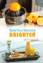 Vinci Hands Free Electric Citrus Juicer, 1-Button Juicer Machine, Orange Lime Grapefruit Lemon Squeezer, Easy to Clean Orange Juicer Squeezer, Black/Stainless Steel