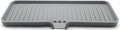 Happitasa Silicone Soap Dish Tray and Sponge Holder with Drain Chute | Bathroom and Kitchen Sink Organizer Caddy (Grey, 12"x4", 7.4 Ounces)