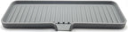 Happitasa Silicone Soap Dish Tray and Sponge Holder with Drain Chute | Bathroom and Kitchen Sink Organizer Caddy (Grey, 12"x4", 7.4 Ounces)