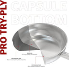 Sunhouse 18/10 8 Inch Stainless Steel Frying Pan, Whole-Clad No Coatings Skillet with Stay-cool Handle for Cooking, Durable & Oven Safe to 500°F, Dishwasher Safe, Compatible with All Cooktops