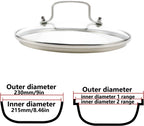 Antrader Tempered Glass Lid,9" Glass Covers for Pots,Pans and Skillets,1Set,Clear