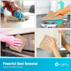 Orighty Microfiber Cleaning Cloth, 12 Pack Highly Absorbent Cleaning Supplies, Lint Free Cloths for Multiple-use, Powerful Dust Removal Clean Rags for House, Kitchen, Car Care(12x12 inch) Brown