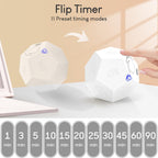 Pomodoro Timer - 11 Preset Productivity Timer, Ring/Vibrate Mode Cube for Cooking, Learning, Exercise and Beauty - White