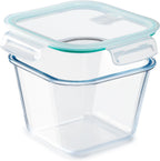 NUTRIUPS 2.0L Large Glass Food Storage Containers,6.8×5in Deep Square Meal Prep Containers, Glass Microwave Bowls with Lids