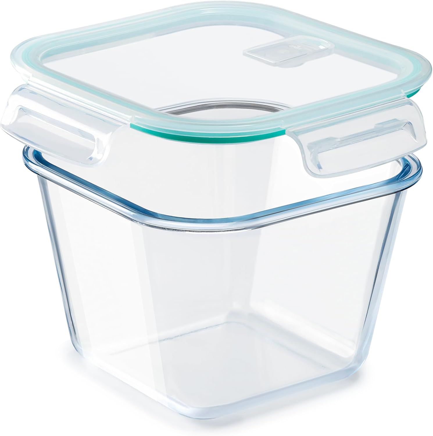 NUTRIUPS 2.0L Large Glass Food Storage Containers,6.8×5in Deep Square Meal Prep Containers, Glass Microwave Bowls with Lids