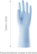 COOLJOB 2 Pairs Thickened Rubber Gloves with Cotton Lining & Non-slip Grip, Colorful Household Long Lasting Dishwashing Gloves for Kitchen & Bathroom Cleaning, Orange & Blue, Large