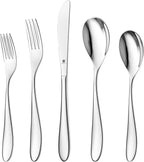 Silverware Set for 16 | 18/10 Stainless Steel Flatware Set | Mirror Finish, Heavy-Duty, Dishwasher Safe, Elegant & Durable, Built to Last (80-Piece, Marettimo)
