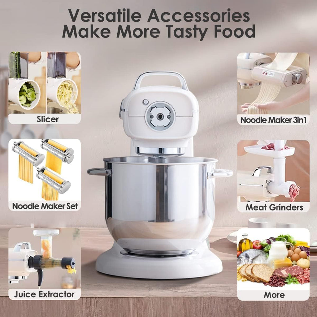 8.4QT Commercial Stand Mixer 800W with NSF Certified and Aluminum Die Casting, Mixers Kitchen Electric Stand Mixer Metal Food Mixer with Stainless Steel 8L Bowl, Dough Hook, Whisk and Beater