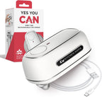 Kitchen Mama Orbit One Rechargeable Electric Can Opener: Hands-free, USB-C Charging, Automatic Stop, Smooth Edge, Safety, Blade for Large Cans, Heavy Duty, Soda and Pop Can, with Storage Box (White)