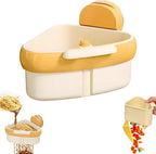 Suction Cup Sink Corner Rack, 2025 New Upgraded Suction Cup Press Triangular Drainer Basket, Automatic Dumping Sink Strainer Basket, Hanging Corner Sink Trash Catcher for Kitchen Food Waste (Orange)