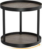 Giikin 2 Tier Lazy Susan Organizer, Two Tier Lazy Susan Turntable for Kitchen Countertop Spice Rack Organizer (Grey, 9.8" x 9.8" x 8.8")