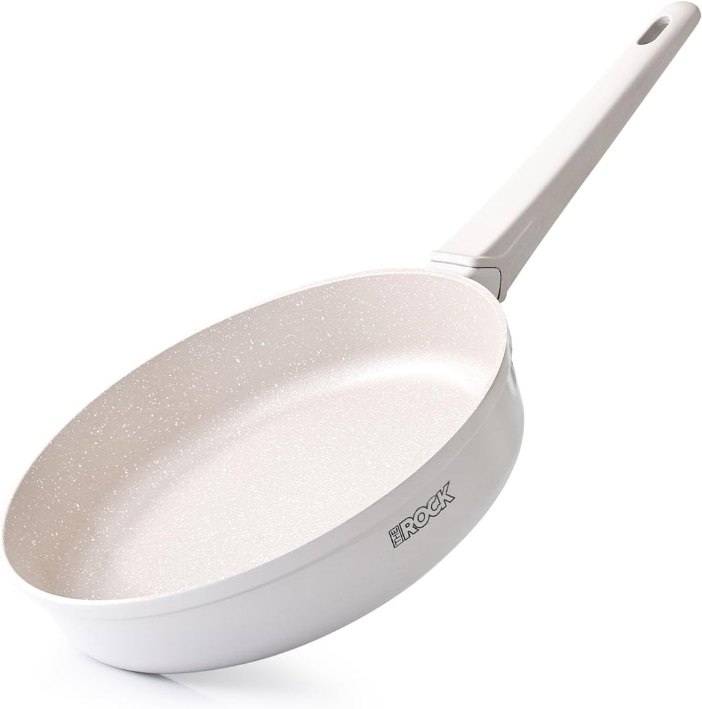 THE ROCK SOHO 9.5-Inch Ceramic Non Stick Frying Pan – Nothing Sticks, Never Warps, Lasts Longer, Non Toxic Skillet with Heat-Resistant Handle, PTFE PFOA & PFAS Free, Oven & Dishwasher Safe, Cream