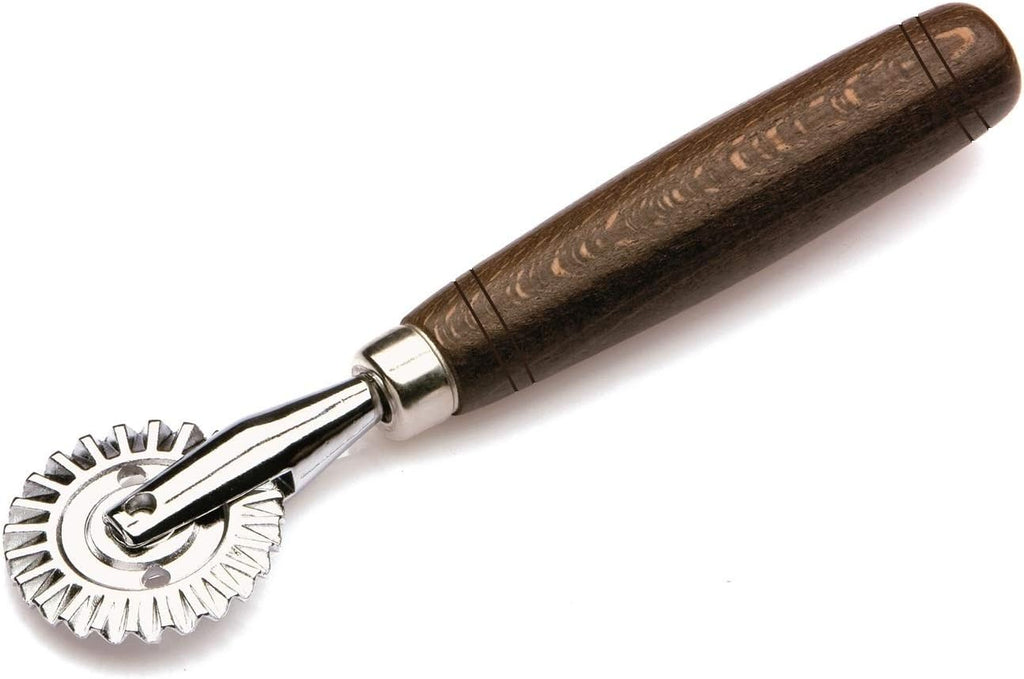 1.6" Pastry Wheel - Dough Stamp Cutter/Crimper, Pasta/Ravioli/Pie Maker, 4cm Stainless Steel Wheel Wooden Handle