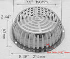 SUS304 Stainless Steel Roof Dome Drain Cover Strainer Anti-Clogging Atrium Grate 2pcs/pk (Φ: 8.5 inch-5PKS)