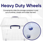 Superio Storage Bins with Lids, Clear Plastic Containers for Organizing, Stackable Totes, BPA Free, Odor Free, Organizer Boxes for Home, and Dorm (2 Pack, 60 Quart)