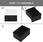 Qozary 4 Pack Drawer Organizers for Clothing, 8 Grids Foldable Closet Organizers and Storage Bins for Bedroom, Dresser Organizer Boxes for Thin T-shirts, Tank Tops (Black, Upgrade Height)