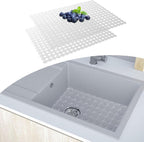 Sink Protectors Mat for Kitchen Sink - 2Pack Adjustable Kitchen Sink Mat Fast Draining - Dish Drying Mat for Dishes And Glassware - Easy to Clean & Diy Cut