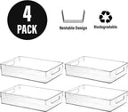 Clear Plastic Storage Bins, Pantry Organizers and Storage, Kitchen Organization and Storage Containers Bins for Organizing, Fridge, Freezer, Bathroom, Pantries, Medicine Cabinet Organizer Bin