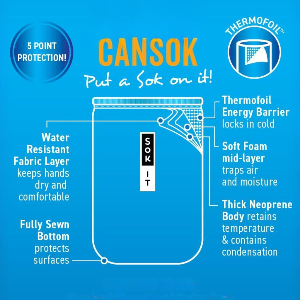 Sok It CanSok Sleeve for Beer & Soda Insulated Neoprene Cover (Paradise Prowl, 12oz Can Sleeve)