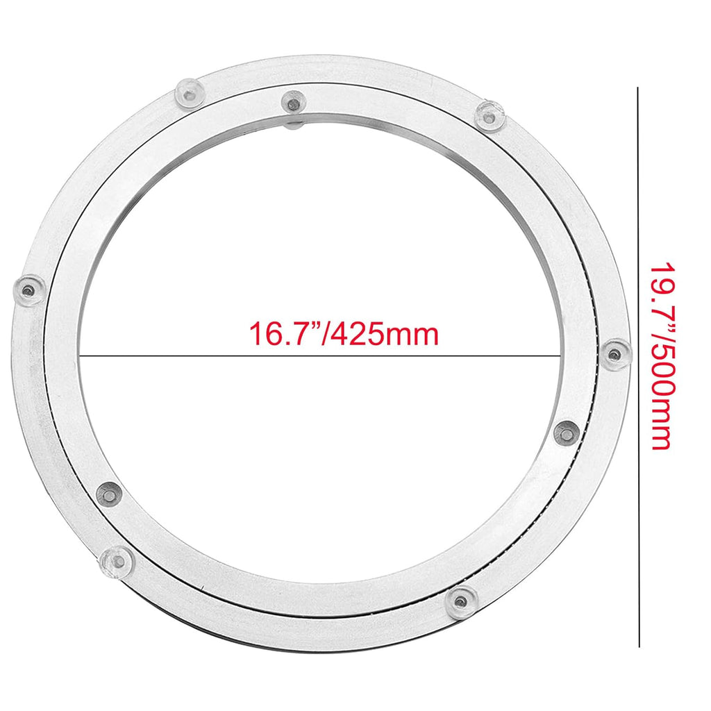 Aluminium Alloy Turntable Bearing, Heavy Duty Swivel Turntable Lazy Susan Rotating Bearing Turntable Round Dining Table Smooth Swivel Plate Hardware, 20"