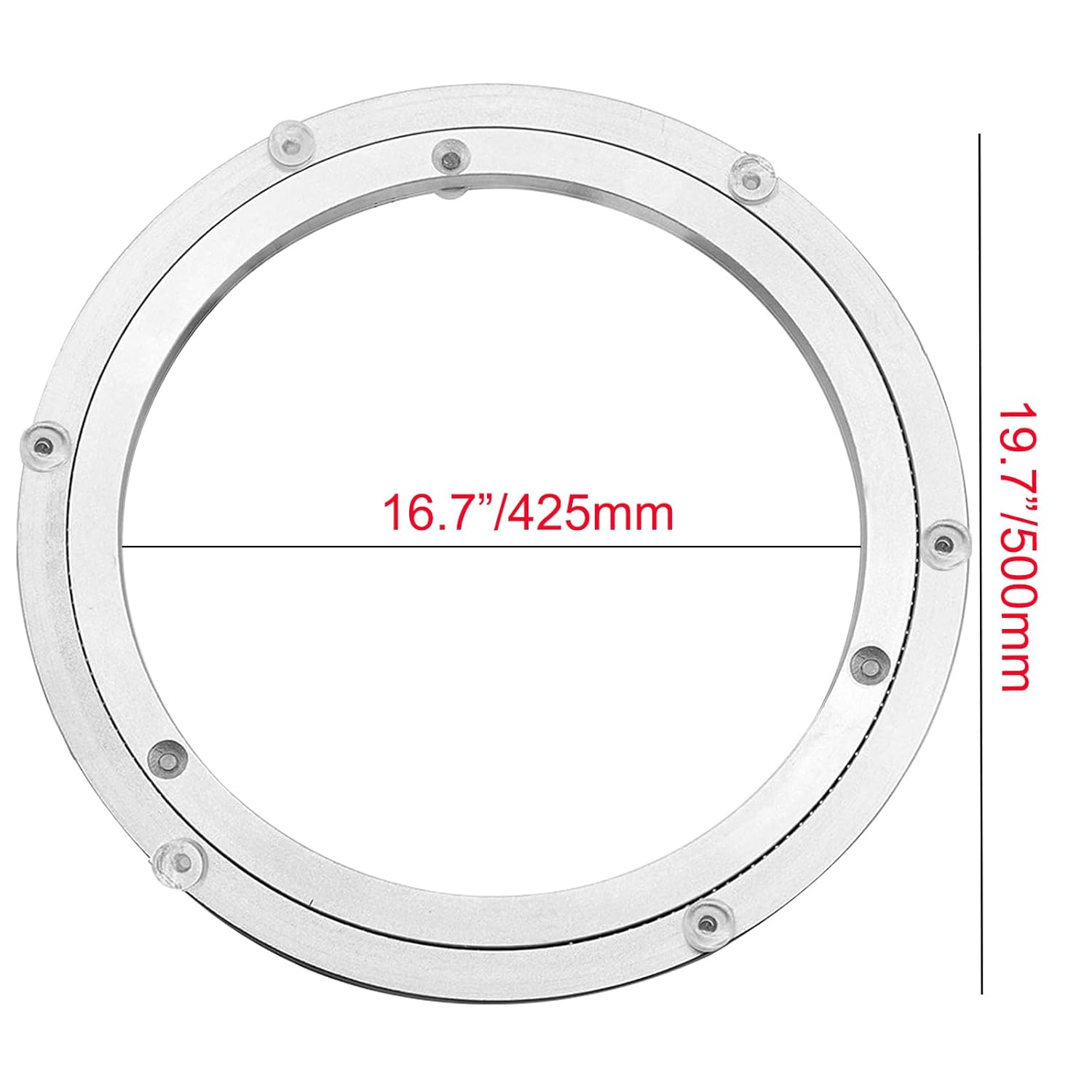 Aluminium Alloy Turntable Bearing, Heavy Duty Swivel Turntable Lazy Susan Rotating Bearing Turntable Round Dining Table Smooth Swivel Plate Hardware, 20"