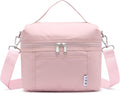 NOL Natural Organic Lifestyle Insulated Lunch Bags for Women Cooler Bag Lightweight Nylon Waterproof Lunch Box For Work (Medium, Pink)