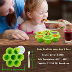 ROTTAY Silicone Egg Bites Molds and Steamer Rack Trivet with Heat Resistant Handles Fit Instant Pot Accessories, 7pcs set for 6qt & 8qt Electric Pressure Cooker With 2 Spoons and Silicone spatula