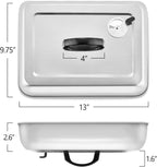 13 x 9.75Inch Cheese Melting Domes, HaSteeL Rectangular Basting Steam Cover with Adjustable Vent, Heavy Duty Stainless Steel Grill Lid for Flat Top Griddle Outdoor & Indoor, Dishwasher Safe(2-Pack)