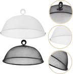 Metal Mesh Food Cover 2pcs Outdoor Mesh Food Tents Dome Screen Plate Cover 30cm Stainless Steel Fruit Fly Nets Picnic Food Umbrella for Table BBQ Camping
