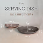 Mora Ceramic Large Serving Bowls- Set of 2 Oval Platters for Entertaining. Modern Kitchen Dishes for Dinner, Fruit, Salad, Turkey, etc. Oven, Dishwasher Safe, 110/80 oz, 16" / 14.6" - Neutrals