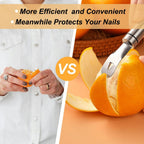 Orange Peelers Orange Peeler Tool Citrus Peeler Stainless Steel Slicer Cutter Peeler Remover Humanized Design Handle Serrated Curved Spade Blade Triangular-shaped Slip Blade Fruit Tools Kitchen Gadget
