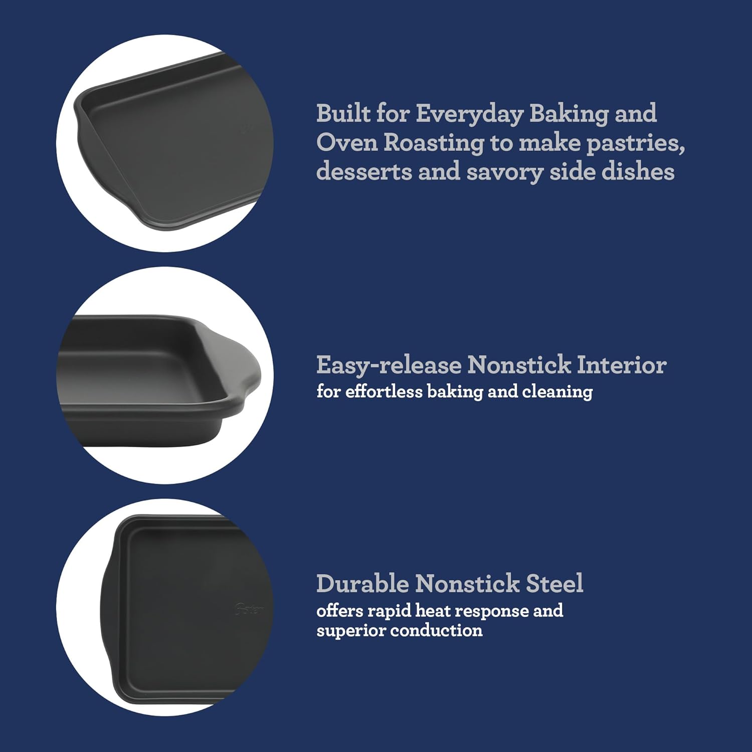 Oster Teston 13 x 9 Inch Nonstick Carbon Steel Cookie Sheet - Matte Black