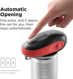 Kitchen Mama One-To-Go Electric Can Opener: One Touch, Auto Stop, Smooth Edge, Lid Lift, Safety, Automatic, Magnetic, Cordless, Battery Operated, Kitchen Appliance for Senior with Arthritis (Red)