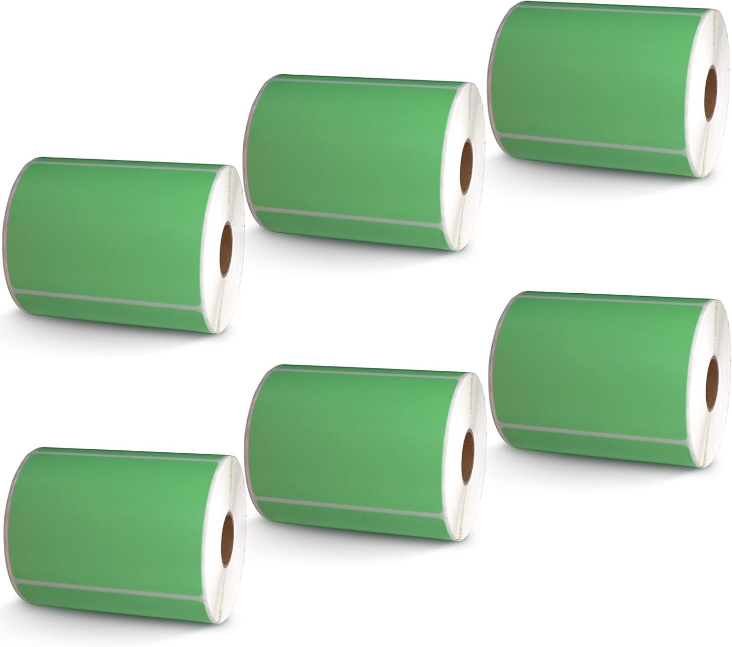 BETCKEY - 4" x 3" Shipping & Multipurpose Labels Compatible with Zebra & Rollo Label Printer,Premium Adhesive & Perforated[Green, 6 Rolls, 3000 Labels]