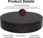 Motorized Rotating Display Stand with Remote, 4.53in 360 Electric Turntable for Display,Photography,3D Scanner Models, Motorized Lazy Susan and Photography Turntable Control Angle/Speed,Step/Swing/Continuous Rotation