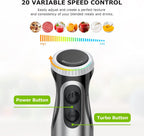 Bonsenkitchen Immersion Handheld Blender with Whisk, 20-Speed & Turbo Mode Hand Blender Stick 500W, 304 Stainless Steel Hand Blender for Soup, Smoothie, Puree, Baby Food